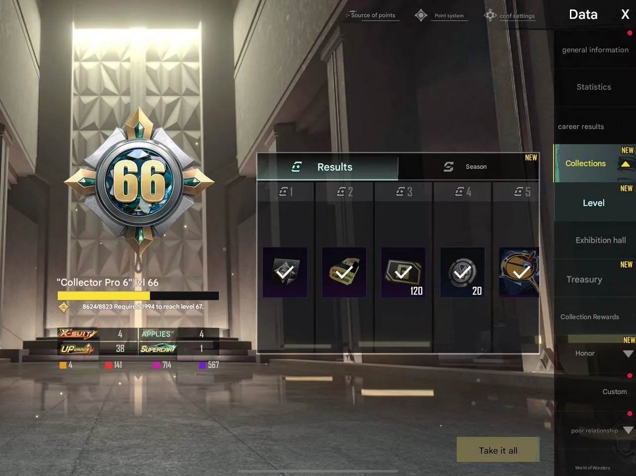 PGM266 Pharaoh X-Suit Lv.5, M416 Jester/Glacier FULL, 4 Gold Suits, McLaren+3 Dodge/City Cars, 100+ Mythics, 40+ Evos (G)